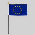 4"x6" European Union Flag W/Black Plastic Pole & Gold Spear